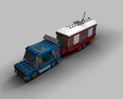 Image of a Lego Camper Van rendered and created with blender