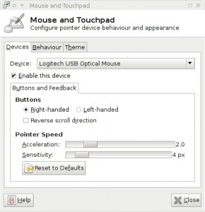 Default XFCE mouse speed